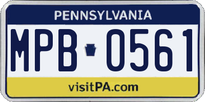 PA license plate MPB0561