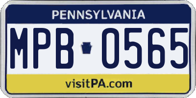 PA license plate MPB0565