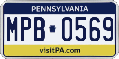PA license plate MPB0569