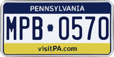 PA license plate MPB0570