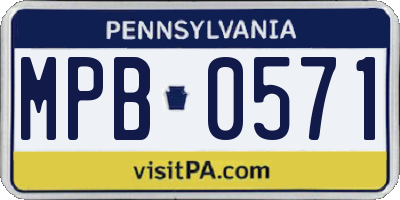 PA license plate MPB0571
