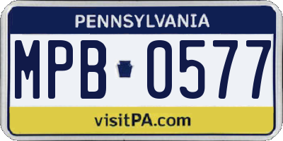 PA license plate MPB0577