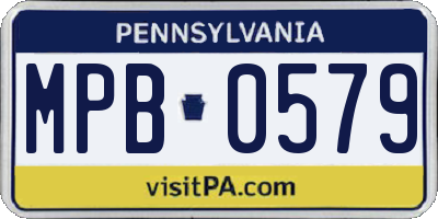 PA license plate MPB0579
