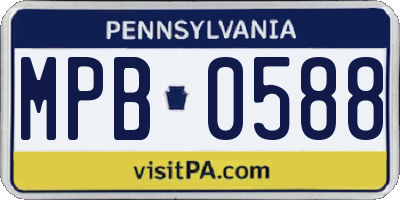 PA license plate MPB0588
