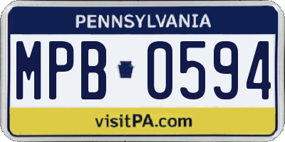 PA license plate MPB0594