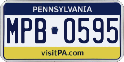 PA license plate MPB0595