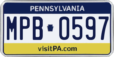 PA license plate MPB0597