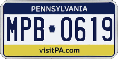 PA license plate MPB0619