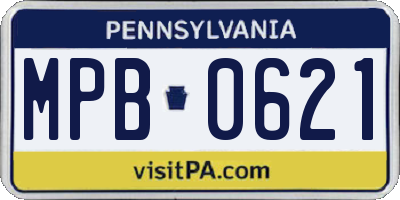 PA license plate MPB0621