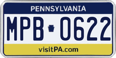 PA license plate MPB0622
