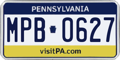 PA license plate MPB0627