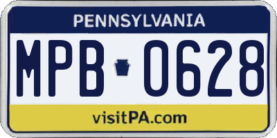 PA license plate MPB0628