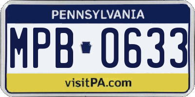 PA license plate MPB0633