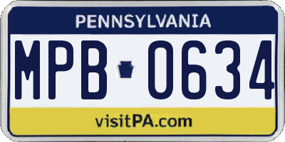 PA license plate MPB0634