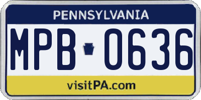 PA license plate MPB0636
