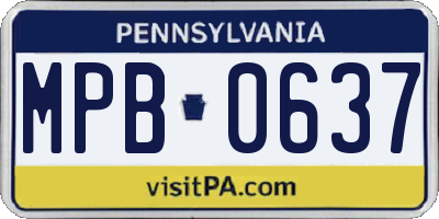 PA license plate MPB0637