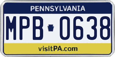PA license plate MPB0638