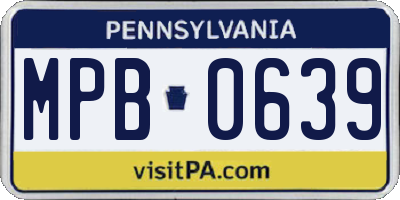 PA license plate MPB0639
