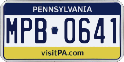 PA license plate MPB0641
