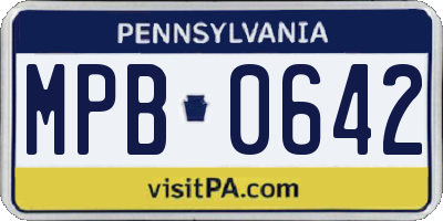 PA license plate MPB0642