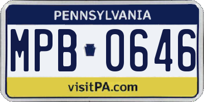 PA license plate MPB0646