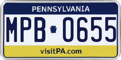 PA license plate MPB0655