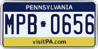 PA license plate MPB0656