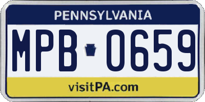 PA license plate MPB0659