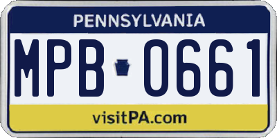 PA license plate MPB0661
