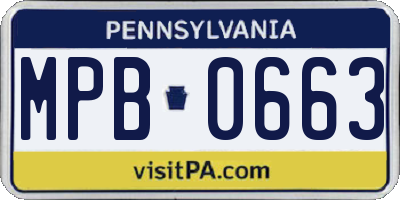 PA license plate MPB0663