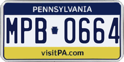 PA license plate MPB0664