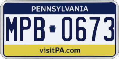 PA license plate MPB0673