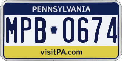 PA license plate MPB0674