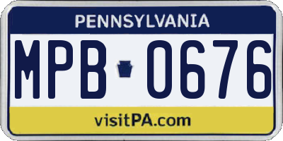 PA license plate MPB0676