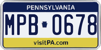 PA license plate MPB0678