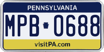 PA license plate MPB0688
