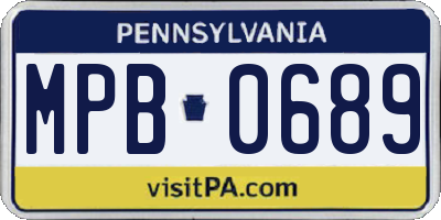 PA license plate MPB0689