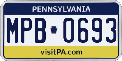 PA license plate MPB0693