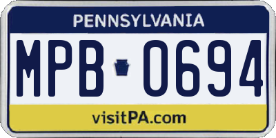 PA license plate MPB0694