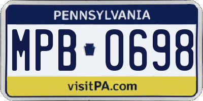 PA license plate MPB0698