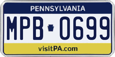 PA license plate MPB0699