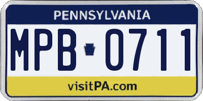 PA license plate MPB0711