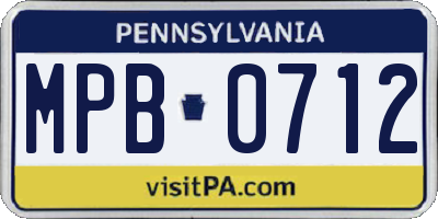 PA license plate MPB0712