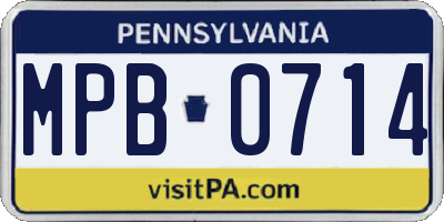 PA license plate MPB0714