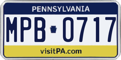 PA license plate MPB0717