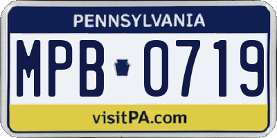 PA license plate MPB0719