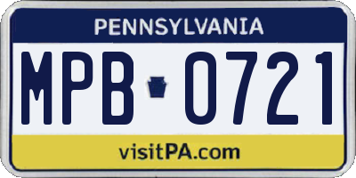 PA license plate MPB0721