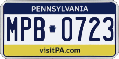PA license plate MPB0723