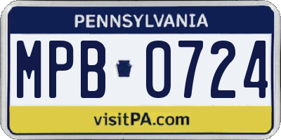 PA license plate MPB0724