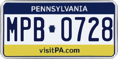 PA license plate MPB0728